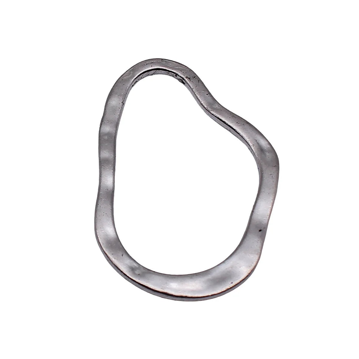 59x40mm 11.3g Antique Silver Zinc Alloy Irregular Geometric Hammered Hollow Charm Pendant for DIY Jewelry
