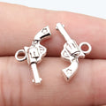 11x22mm 1.1g Antique Silver Zinc Alloy Pistol Charm Pendant for DIY Necklace Bracelet Making