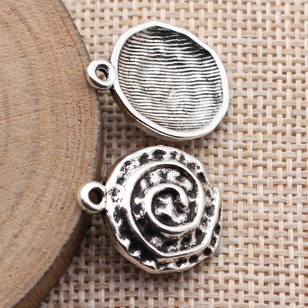 22x17mm 2.3g Multicolor Zinc Alloy Swirl Pattern Charm Pendant for DIY Bracelet Necklace Making