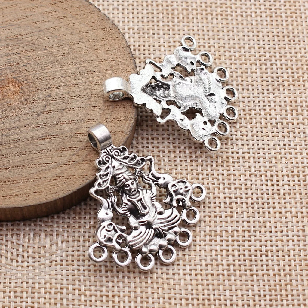 38x35mm 4.6g Multicolor Zinc Alloy Shiva Connector Charm Pendant for DIY Necklace Bracelet Jewelry