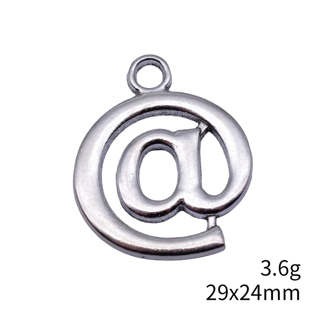 29x24mm 3.6g Antique Silver Zinc Alloy At Symbol Charm Pendant for DIY Necklace Bracelet Making