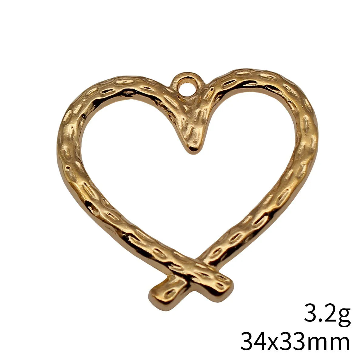34x33mm 3.2g Bright Gold Zinc Alloy Vine Texture Heart Charm Pendant for Necklace Bracelet DIY Jewelry