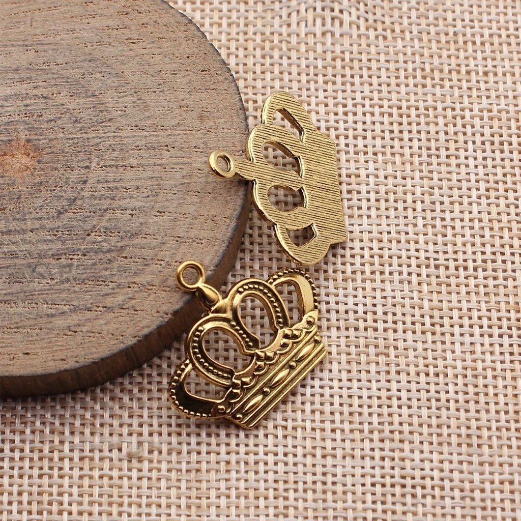 27x24mm 2.3g Multicolor Zinc Alloy Crown Charm Pendant for DIY Bracelet Necklace Jewelry Making