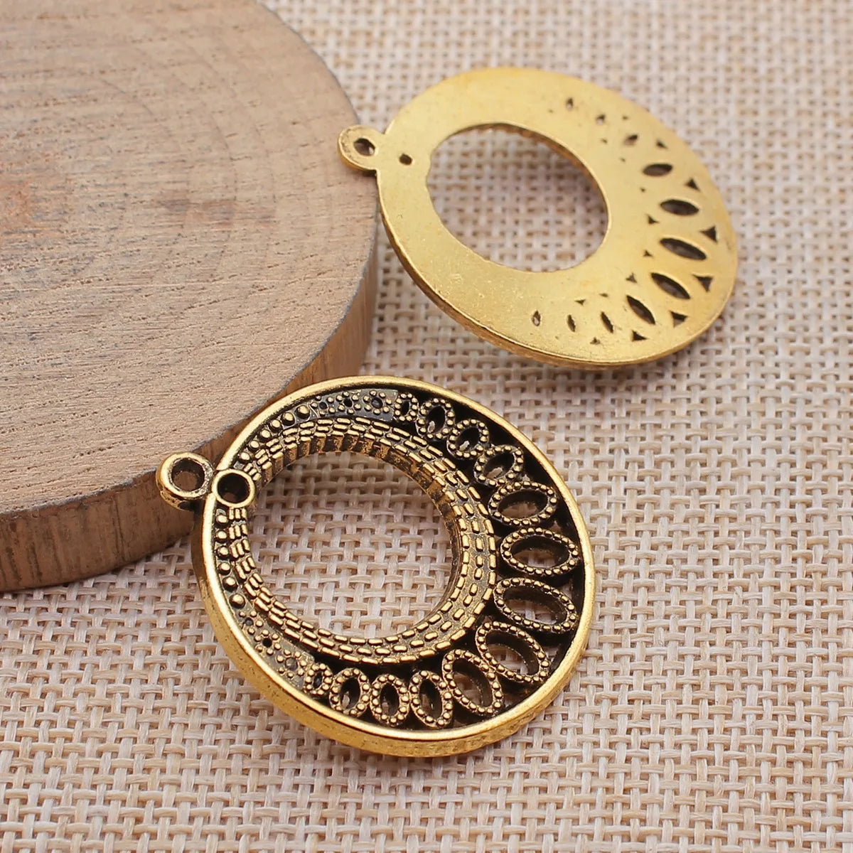 36x33mm 5.8g Multicolor Zinc Alloy Round Earring Charms for DIY Earrings Jewelry Making