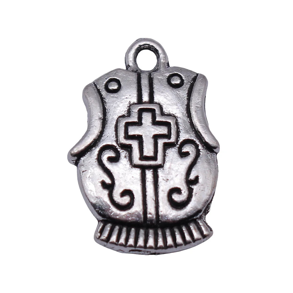 23x15mm 1.7g Antique Silver Zinc Alloy Armor Charm Pendant for DIY Necklace Bracelet Jewelry Making