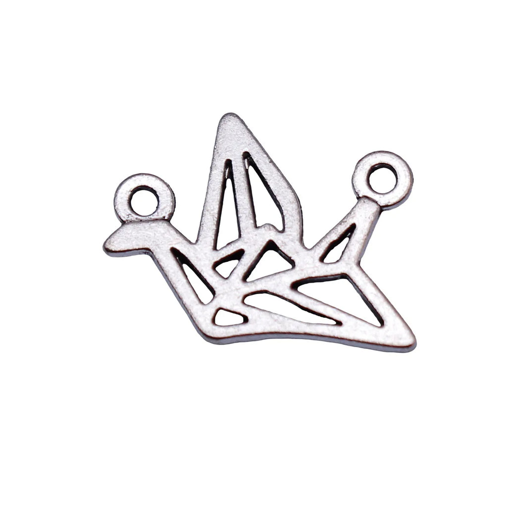 17x12mm 0.53g Antique silver zinc alloy Paper Crane connector charm for DIY jewelry making