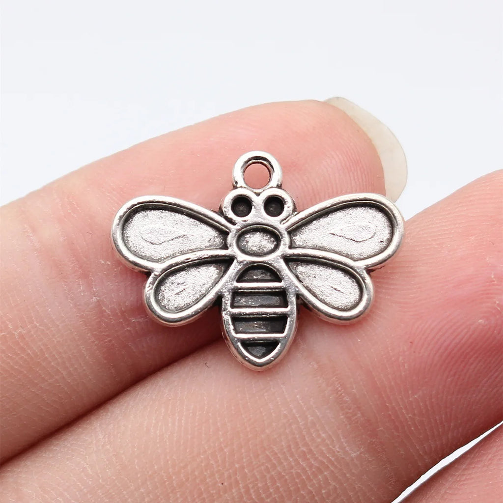 24x18mm 1.4g Multicolor Zinc Alloy Bee Charm Pendant for DIY Necklace Bracelet Jewelry Making