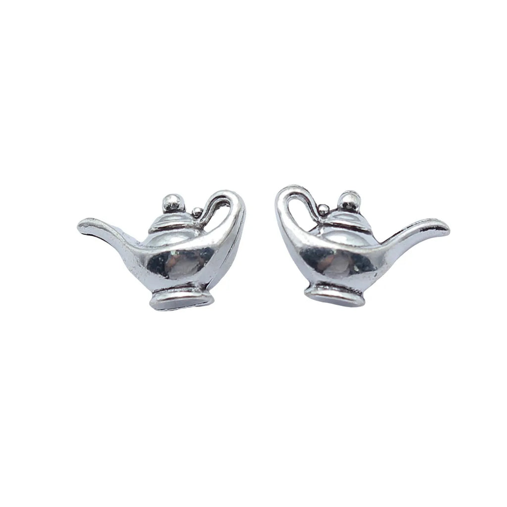 16.5x10.7x8.6mm 2.6g Antique Silver Zinc Alloy 3D Teapot Charm Pendant for DIY Necklace Making