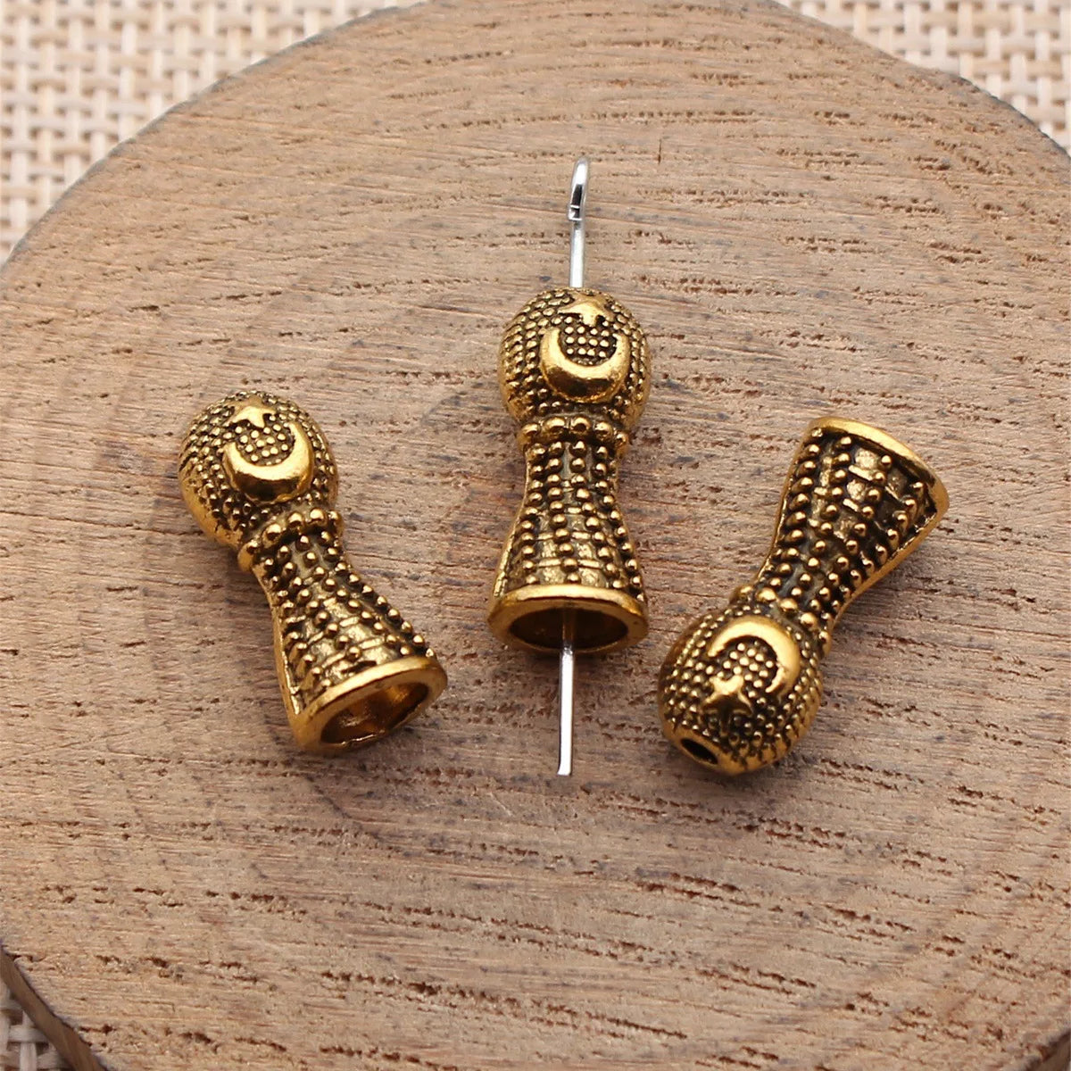 17x7.4x7.2mm 2.1g Multicolor Zinc Alloy Imam Prayer Beads Loose Metal Beads for Bracelet Jewelry Making