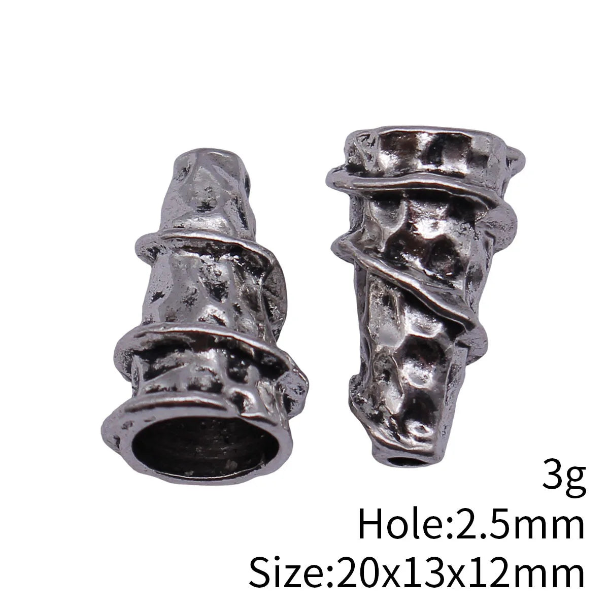20x13x12mm 3g Antique Silver Zinc Alloy Hammered Cone Tassel Caps Jewelry Findings for DIY Pendant Making