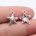 15x13mm 0.7g Antique Silver Zinc Alloy Hammered Starfish Charm Pendant for Necklace Jewelry Making