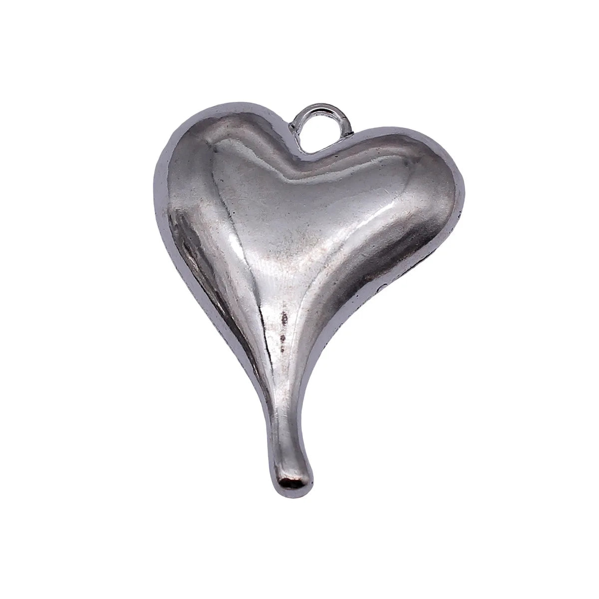59x42mm 12.4g Antique Silver Zinc Alloy Smooth Heart Charm Pendant for Necklace Jewelry Making