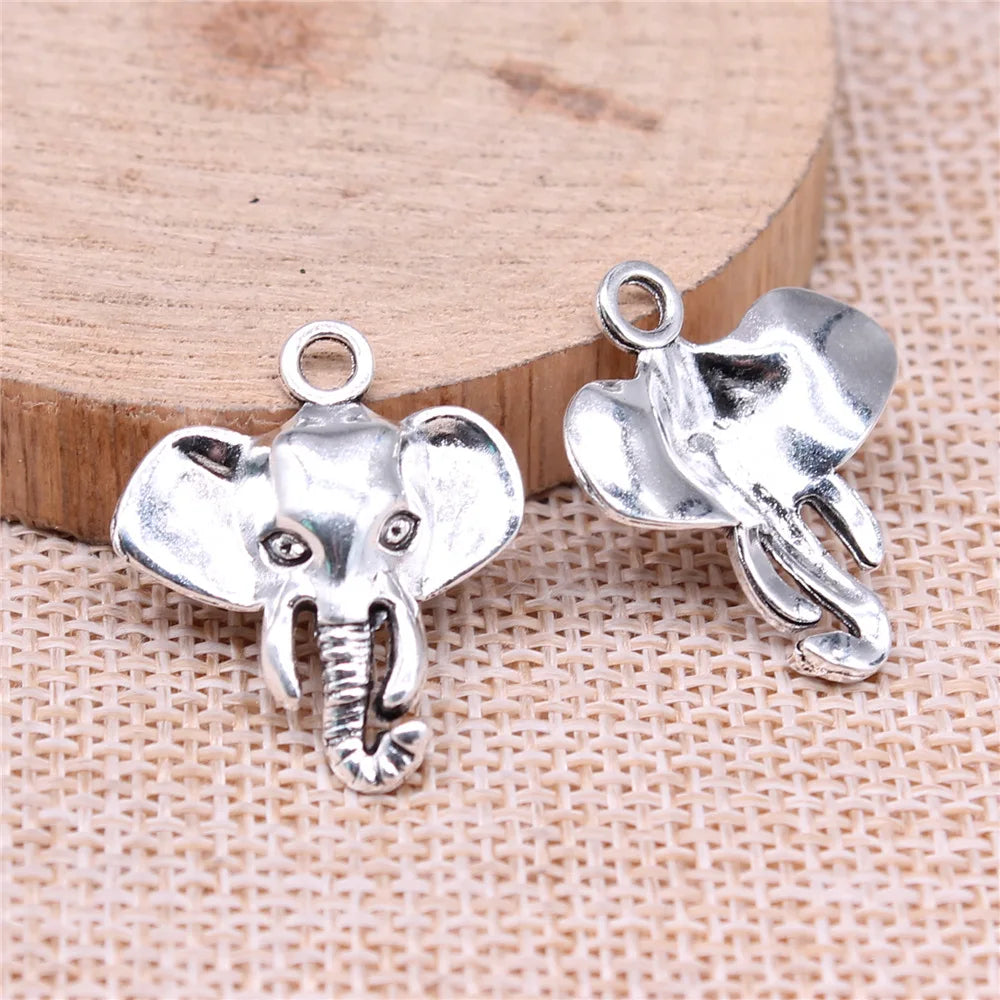 25x21mm 1.8g Multicolor Zinc Alloy Elephant Charm Pendant for DIY Bracelet and Necklace Jewelry Making