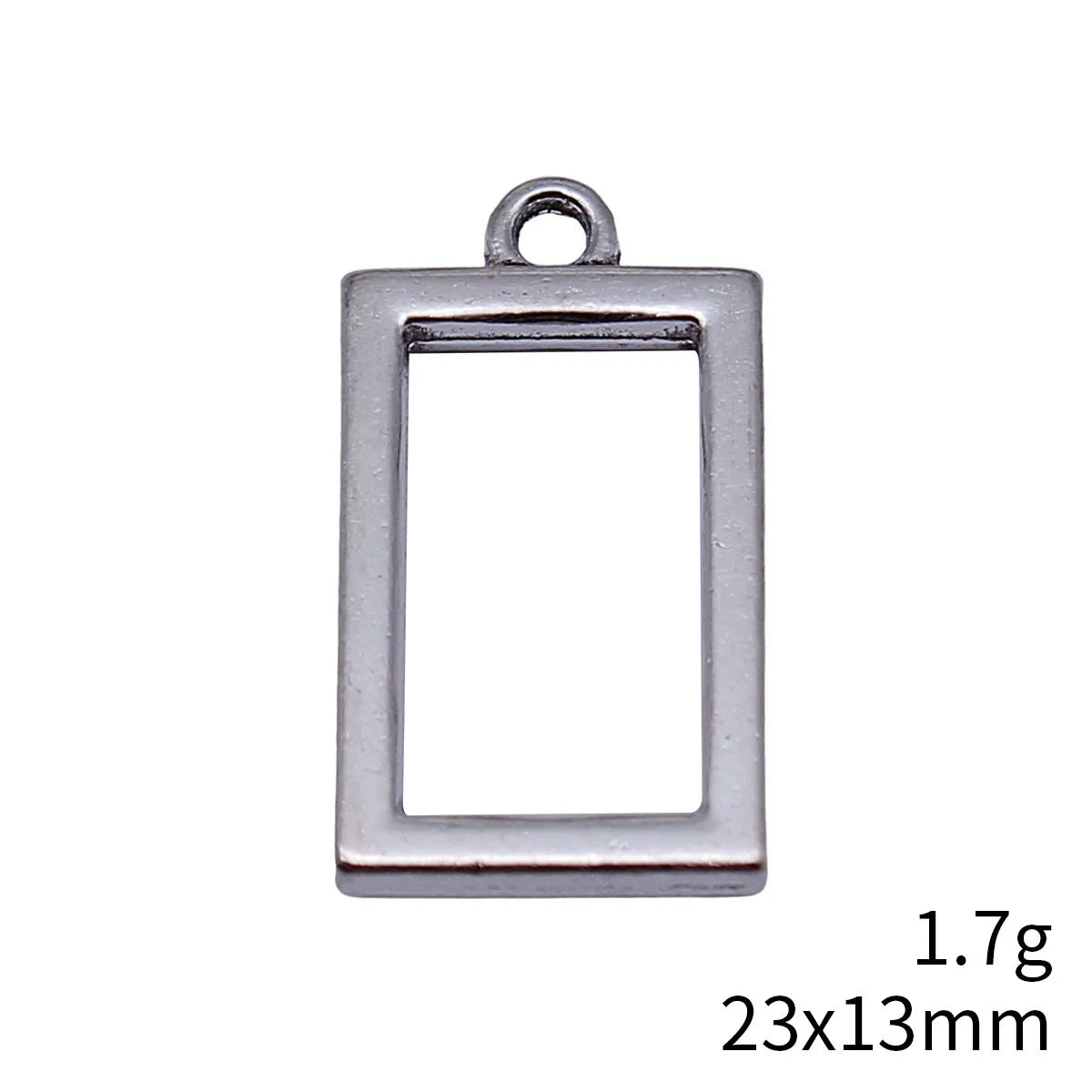 23x13mm 1.7g Multicolor Zinc Alloy Hollow Rectangle Frame Charm Pendant for DIY Earrings