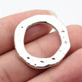 30x30mm 5.1g Multicolor Zinc Alloy Hammered Irregular Round Ring Connector Charm for DIY Jewelry
