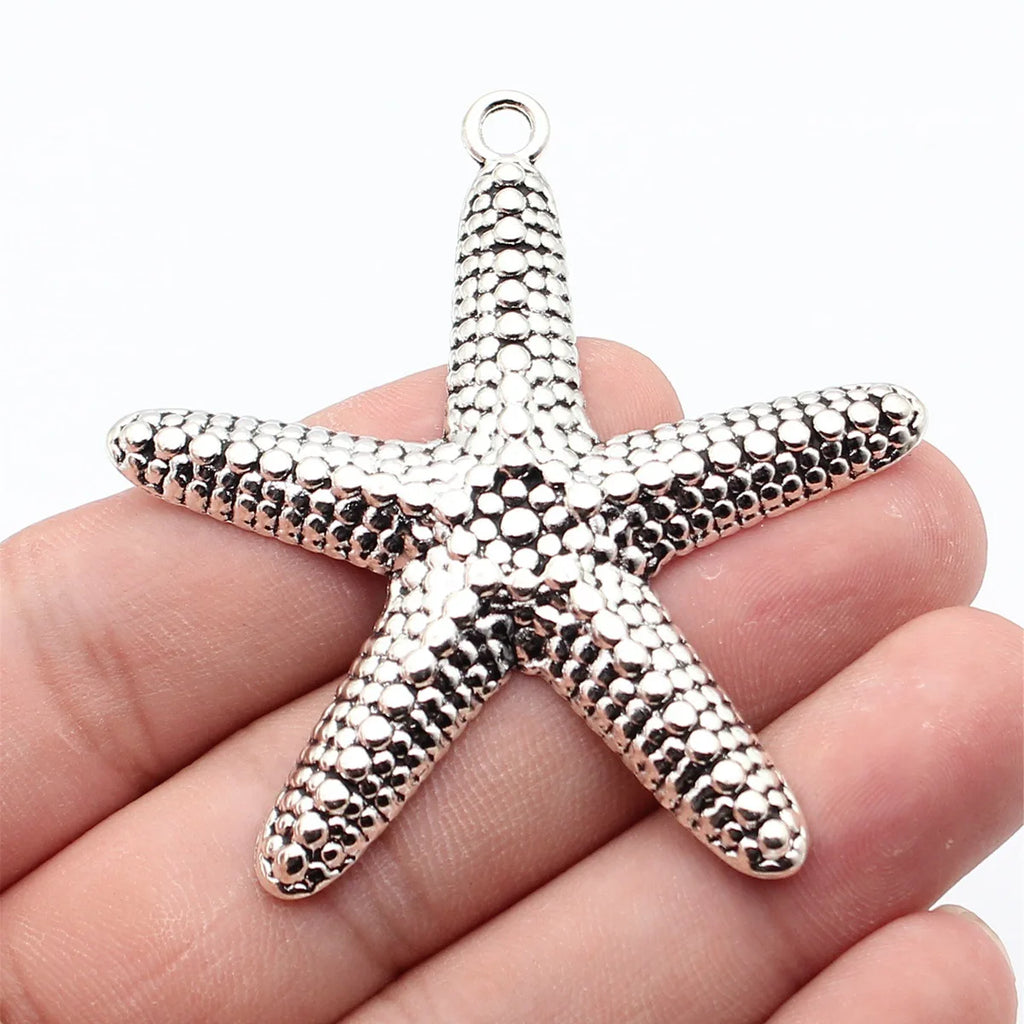 66x60mm 11.4g Multicolor Zinc Alloy Starfish Charm Pendant for DIY Necklace Bracelet Jewelry Making