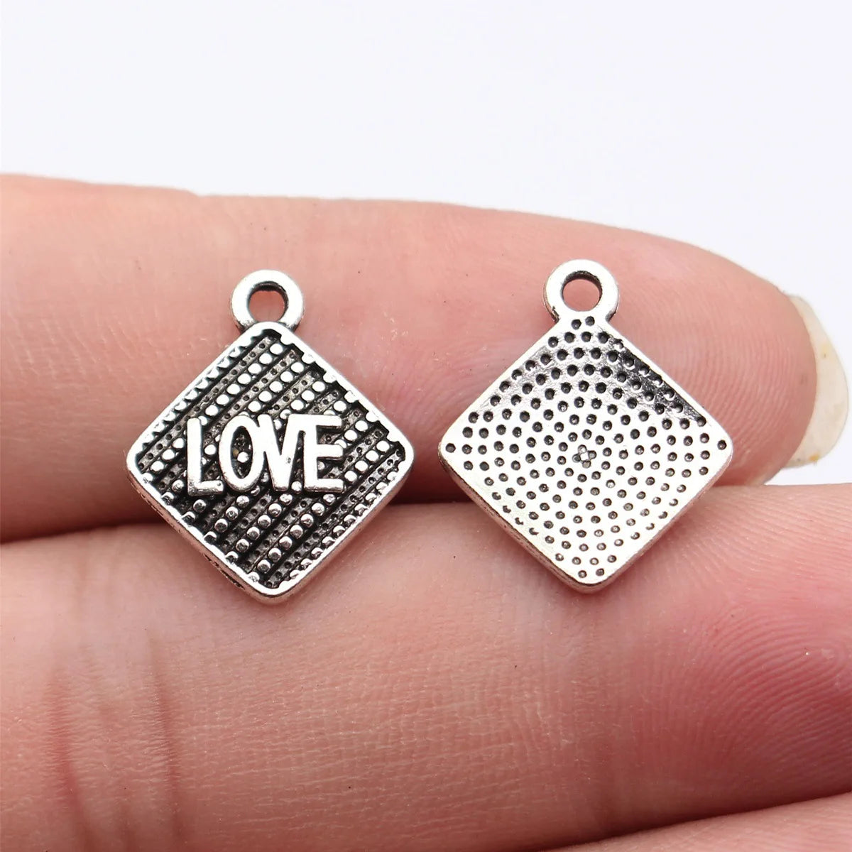19x16mm 1.4g Antique Silver Zinc Alloy LOVE Charm Pendant for DIY Necklace Bracelet Making