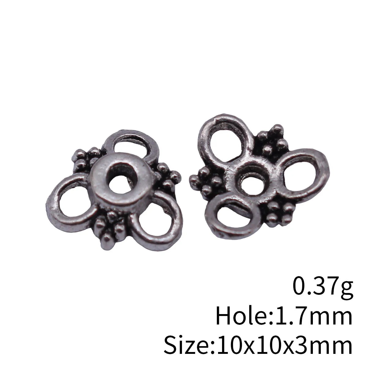 10x10x3mm 0.37g Antique Silver Zinc Alloy Flower Bead Caps for DIY Necklace Bracelet Jewelry Making