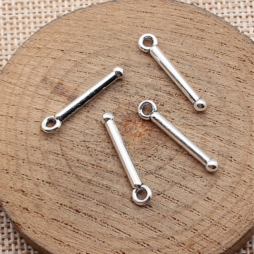 22x4.3mm 0.53g Antique Silver Zinc Alloy Drumstick Charm Pendant for Necklace Bracelet DIY Jewelry