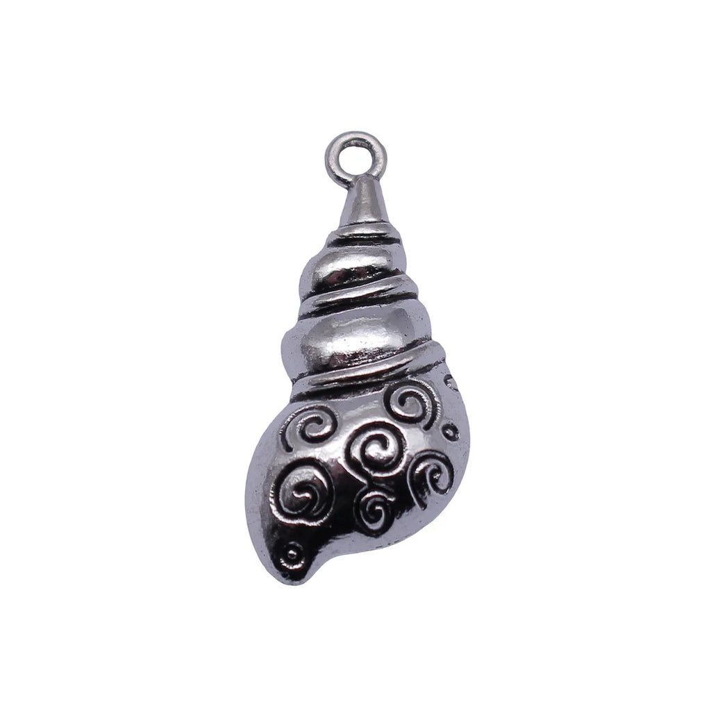 29x13mm 1.8g Antique Silver Zinc Alloy Conch Shell Charm Pendant for DIY Necklace Jewelry Making