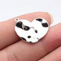 26x20mm 3.8g Multicolor Zinc Alloy Hammered Wavy Heart Charm Pendant for Necklace Bracelet Jewelry Making