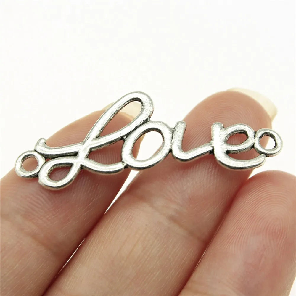37x14mm 1.5g Multi Color Zinc Alloy love Letter Connector Charm for DIY Bracelet Jewelry Making