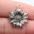 26x22mm 2.4g Multicolor Zinc Alloy Bee Daisy Charm Pendant for DIY Necklace Bracelet Jewelry Making