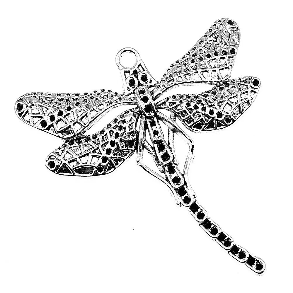 53x50mm 8g Antique Silver Zinc Alloy Dragonfly Charm Pendant for DIY Necklace Bracelet Jewelry Making