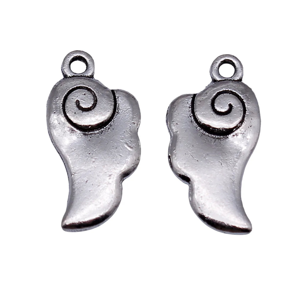 20x10mm 1.4g Multicolor Zinc Alloy Angel Wing Charm Pendant for DIY Necklace Bracelet Making