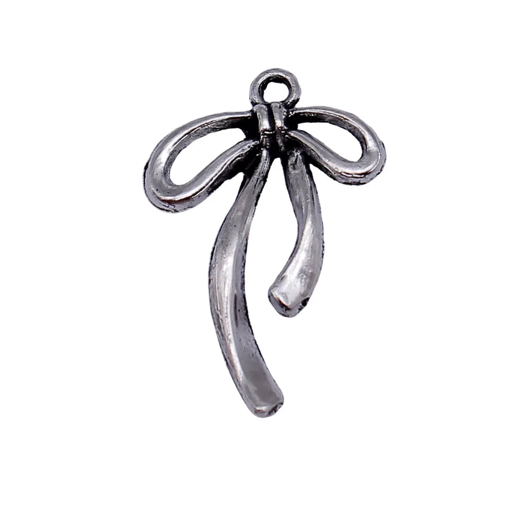 24x15mm 1g Antique Silver Zinc Alloy Bowknot Butterfly Charm Pendant for DIY Necklace Bracelet Jewelry Making