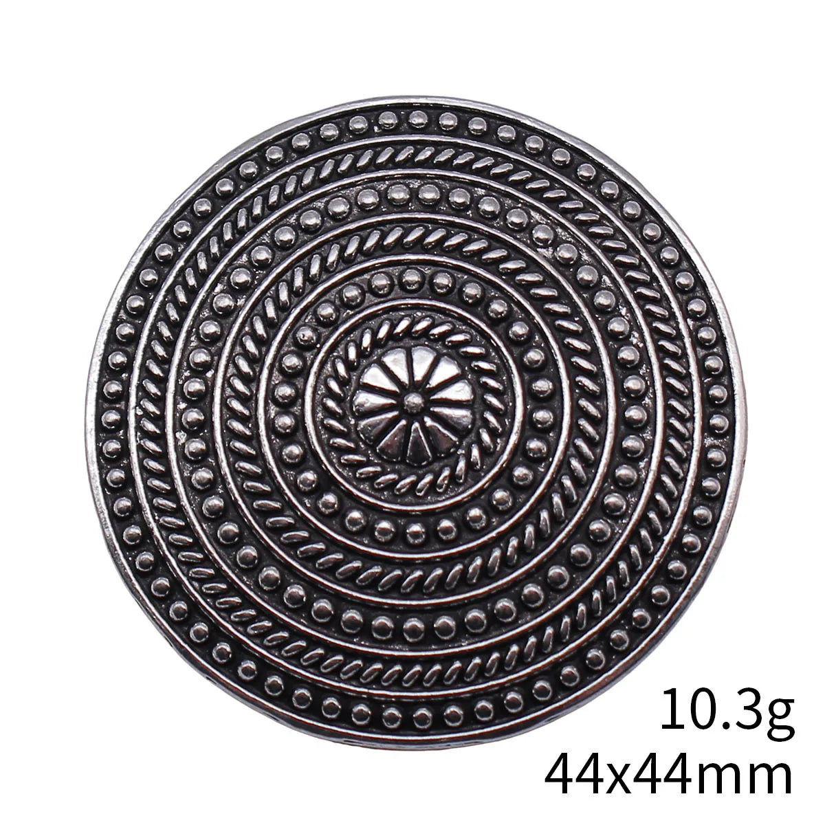 44x44mm 10.3g Antique Silver Zinc Alloy Engraved Round Disc Charm Pendant for DIY Necklace Making