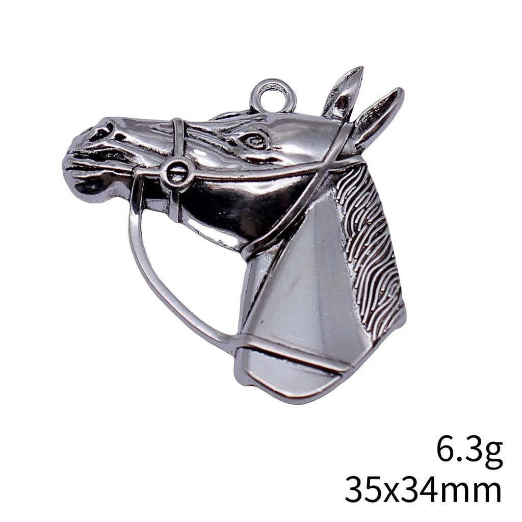 35x34mm 6.3g Multicolor Zinc Alloy Horse Head Charm Pendant for DIY Necklace Bracelet Making