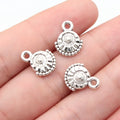 14x11mm 1.1g Antique Silver Zinc Alloy Round Tag Charm Pendant for DIY Necklace Jewelry Making