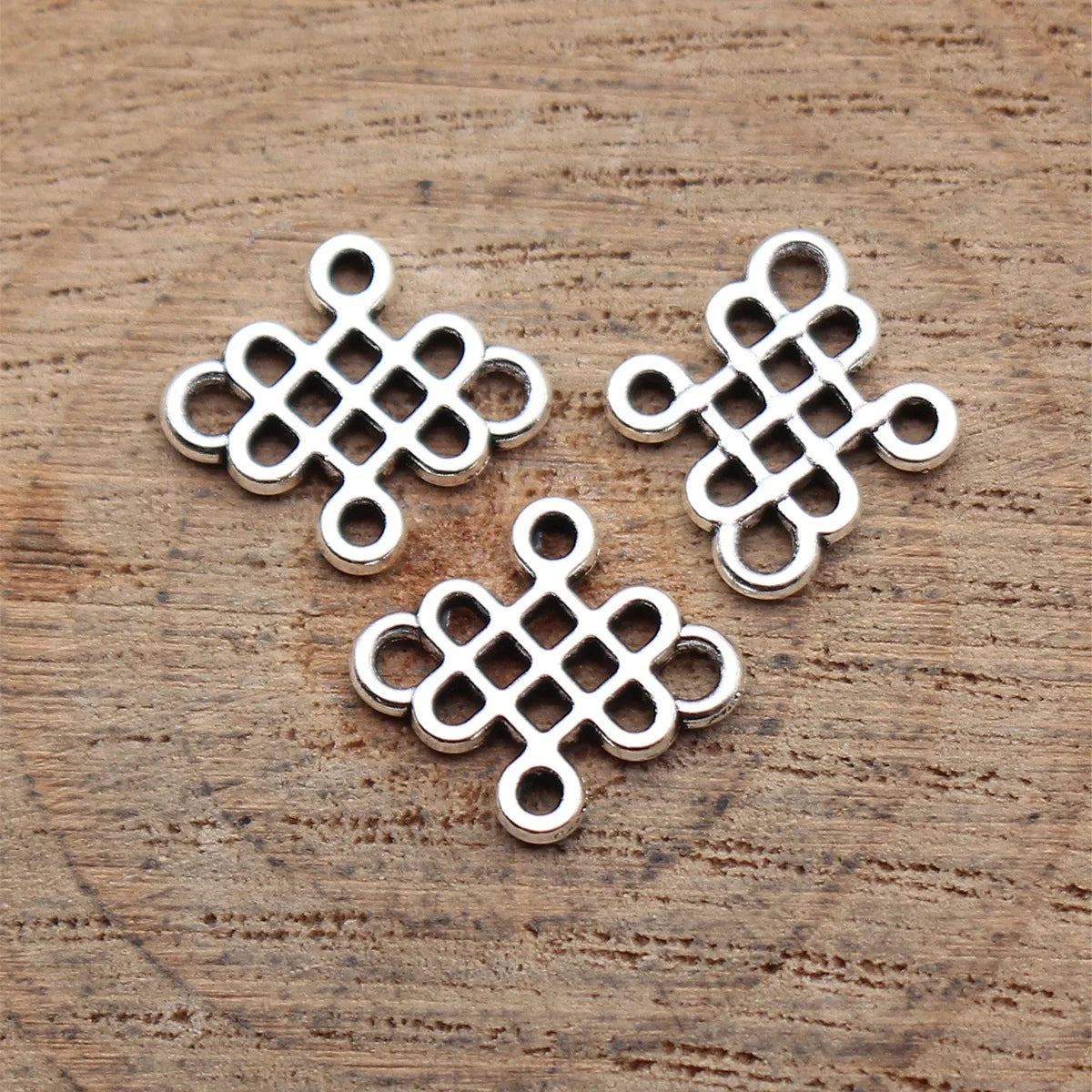 13x12mm 0.4g Antique Silver Zinc Alloy Hollow Chinese Knot connector charm for DIY jewelry making