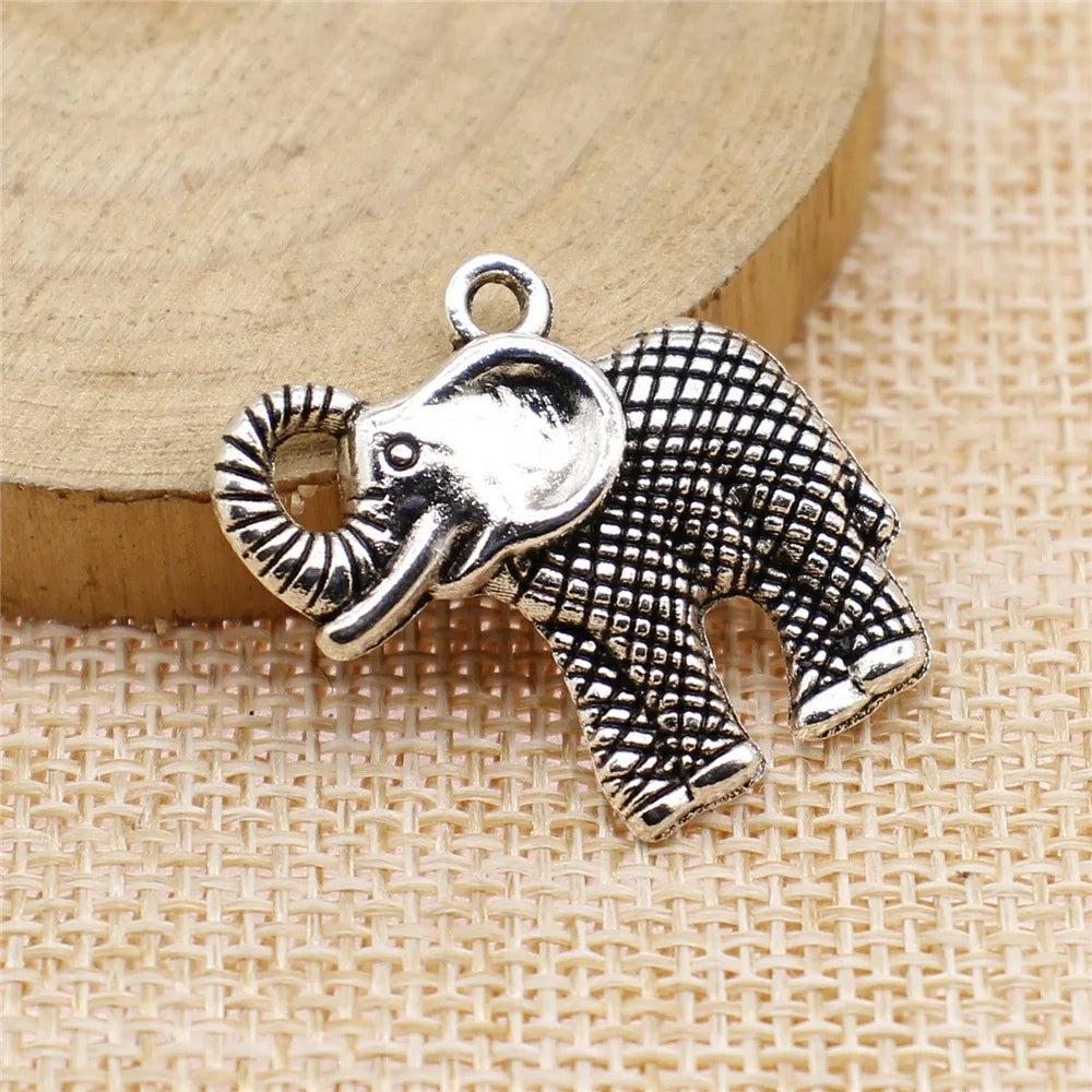 25x25mm 2.7g Multicolor Zinc Alloy Elephant Charm Pendant for DIY Necklace Bracelet Jewelry Making