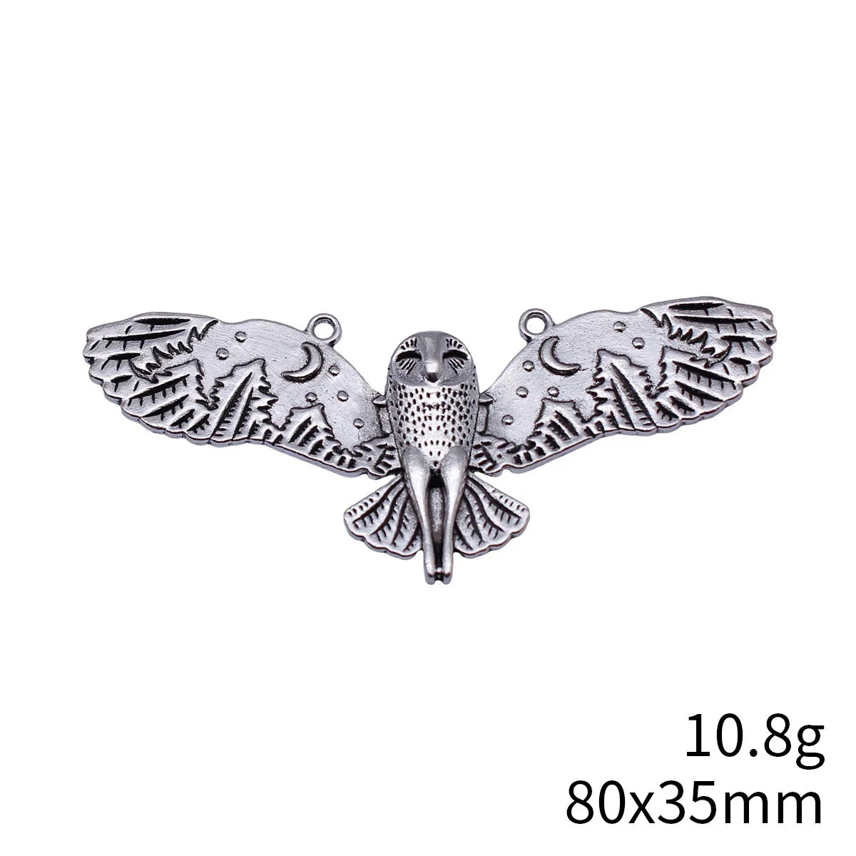 80x35mm 10.8g Antique Silver Zinc Alloy Owl Cat Charm Pendant for DIY Necklace Bracelet Jewelry Making