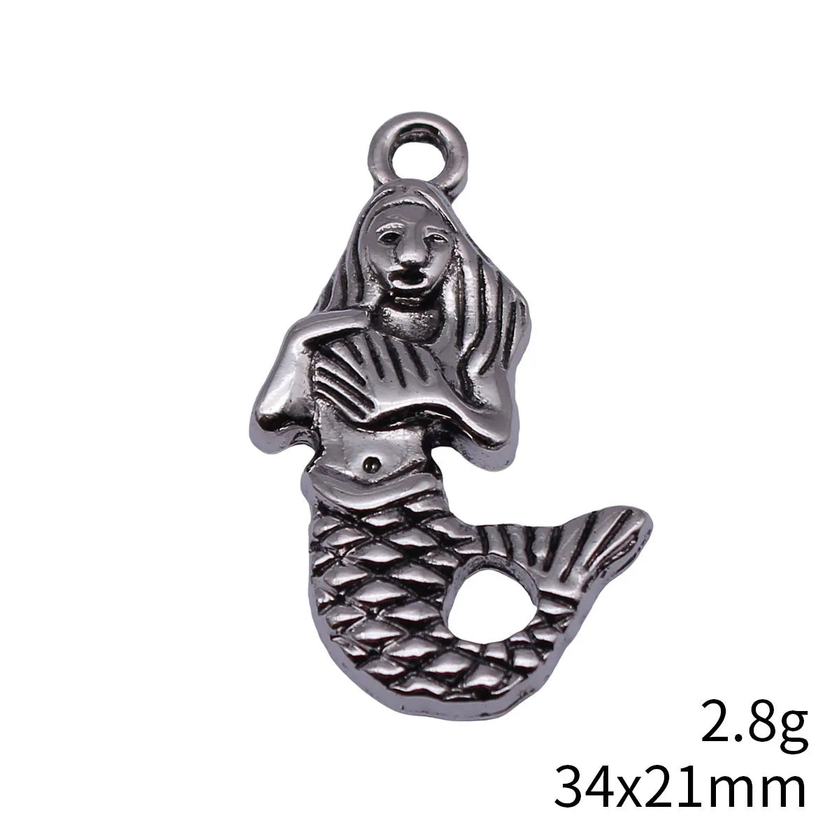 34x21mm 2.8g Multicolor Zinc Alloy Mermaid Charm Pendant for Necklace Bracelet DIY Jewelry Making