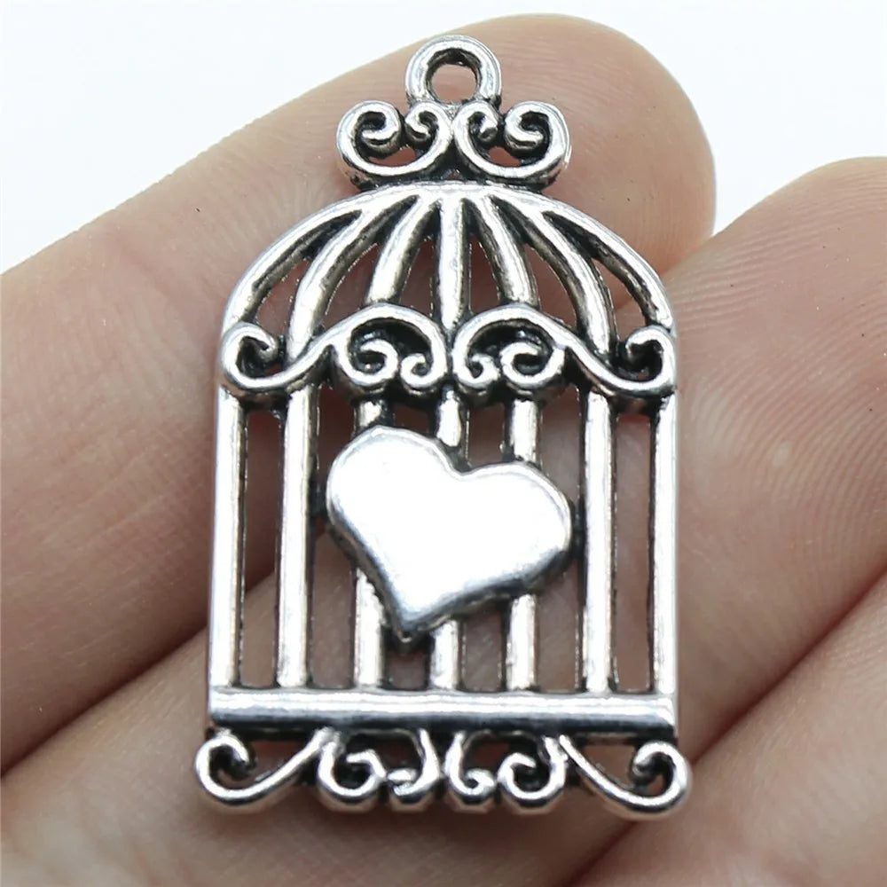 20x33mm 3.2g Multicolor Zinc Alloy Birdcage Bird charm pendant for DIY necklace bracelet jewelry making