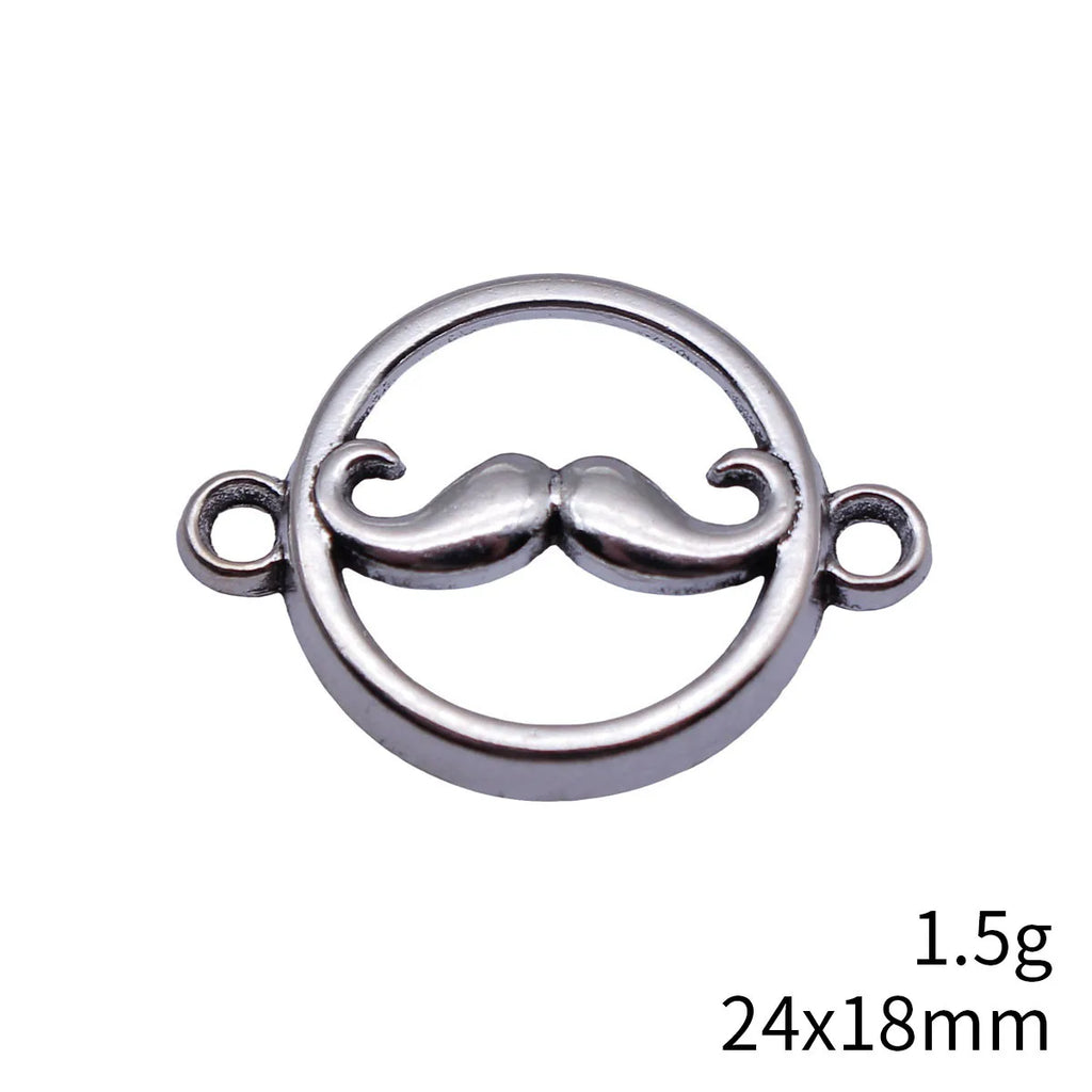 24x18mm 1.5g Antique Silver Zinc Alloy Mustache Connector Charm for DIY Bracelet Jewelry Making