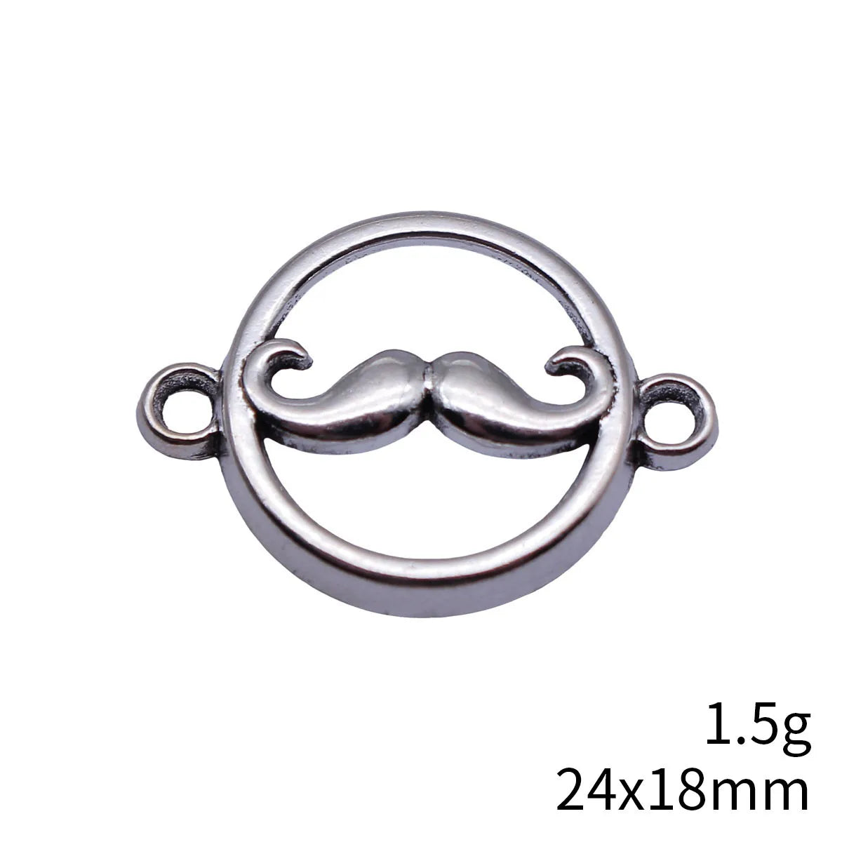 24x18mm 1.5g Antique Silver Zinc Alloy Mustache Connector Charm for DIY Bracelet Jewelry Making