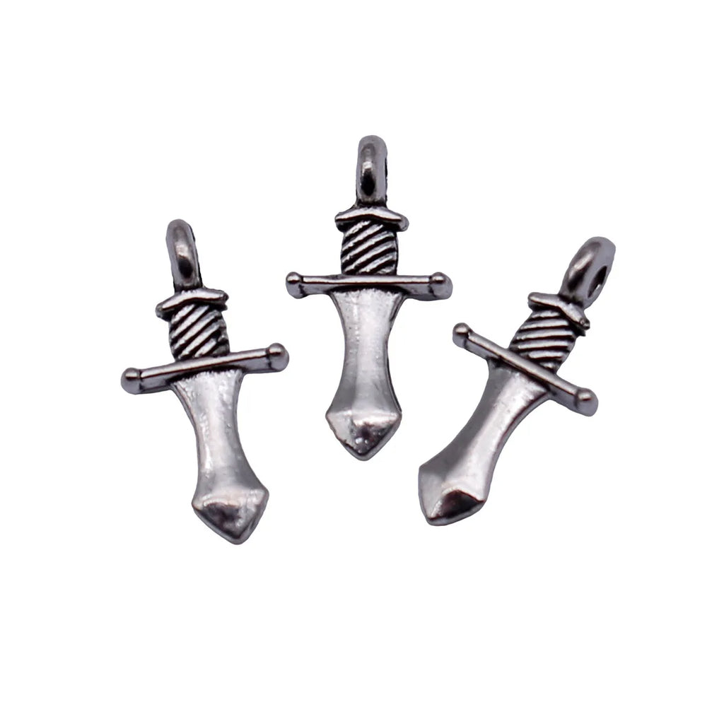 16x8mm 0.35g Antique Silver Zinc Alloy Sword Charm Pendant for DIY Necklace Bracelet Jewelry Making
