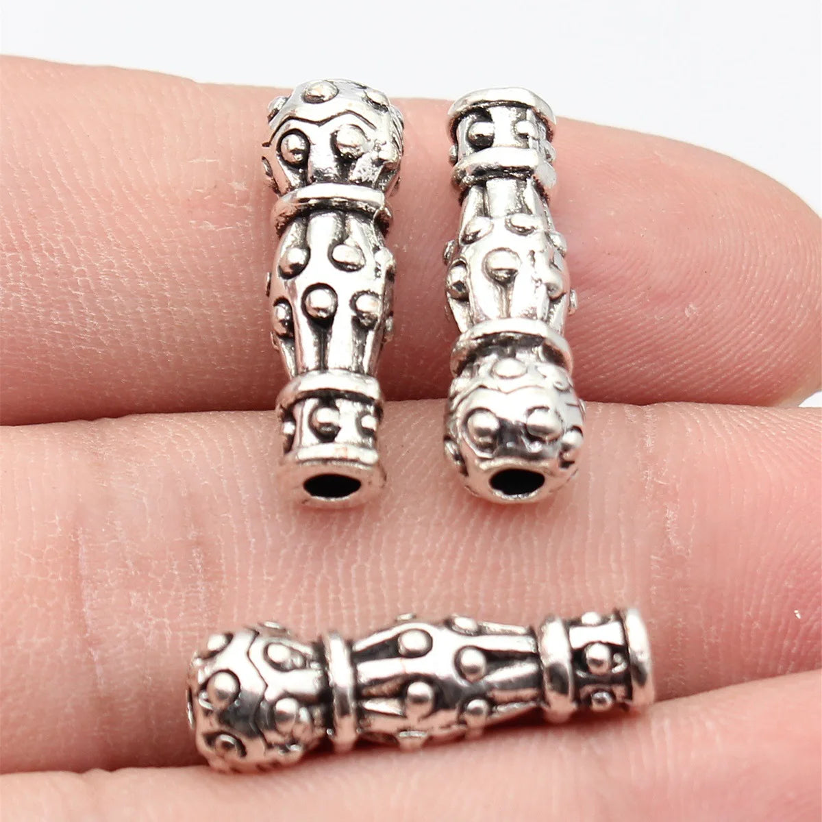 23x7.4x7.4mm 2.8g Antique Silver Zinc Alloy Imam Prayer Rosary Loose Metal Beads for Tasbih Jewelry Making