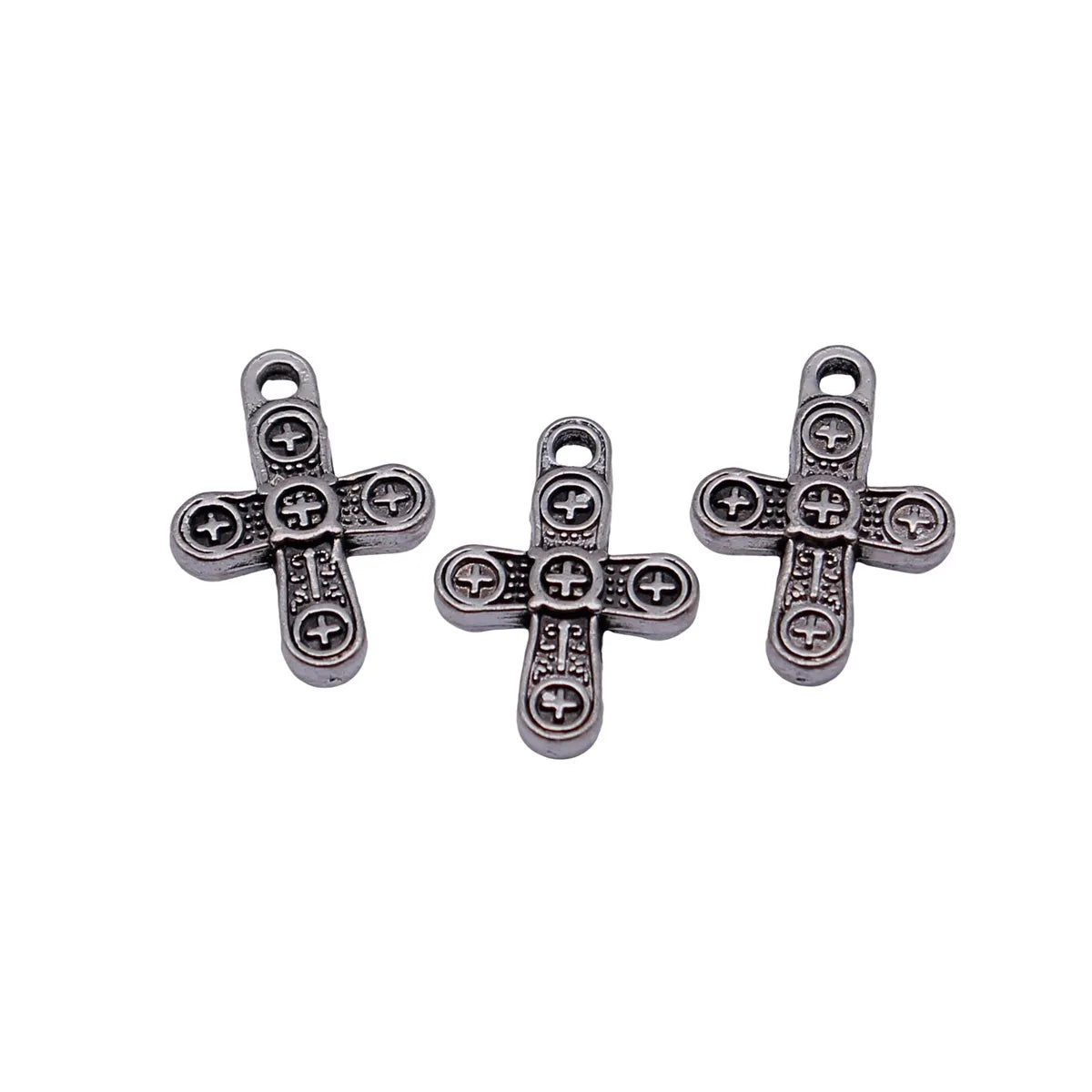 14x10mm 0.61g Antique Silver Zinc Alloy Cross Charm Pendant for DIY Necklace Bracelet Making