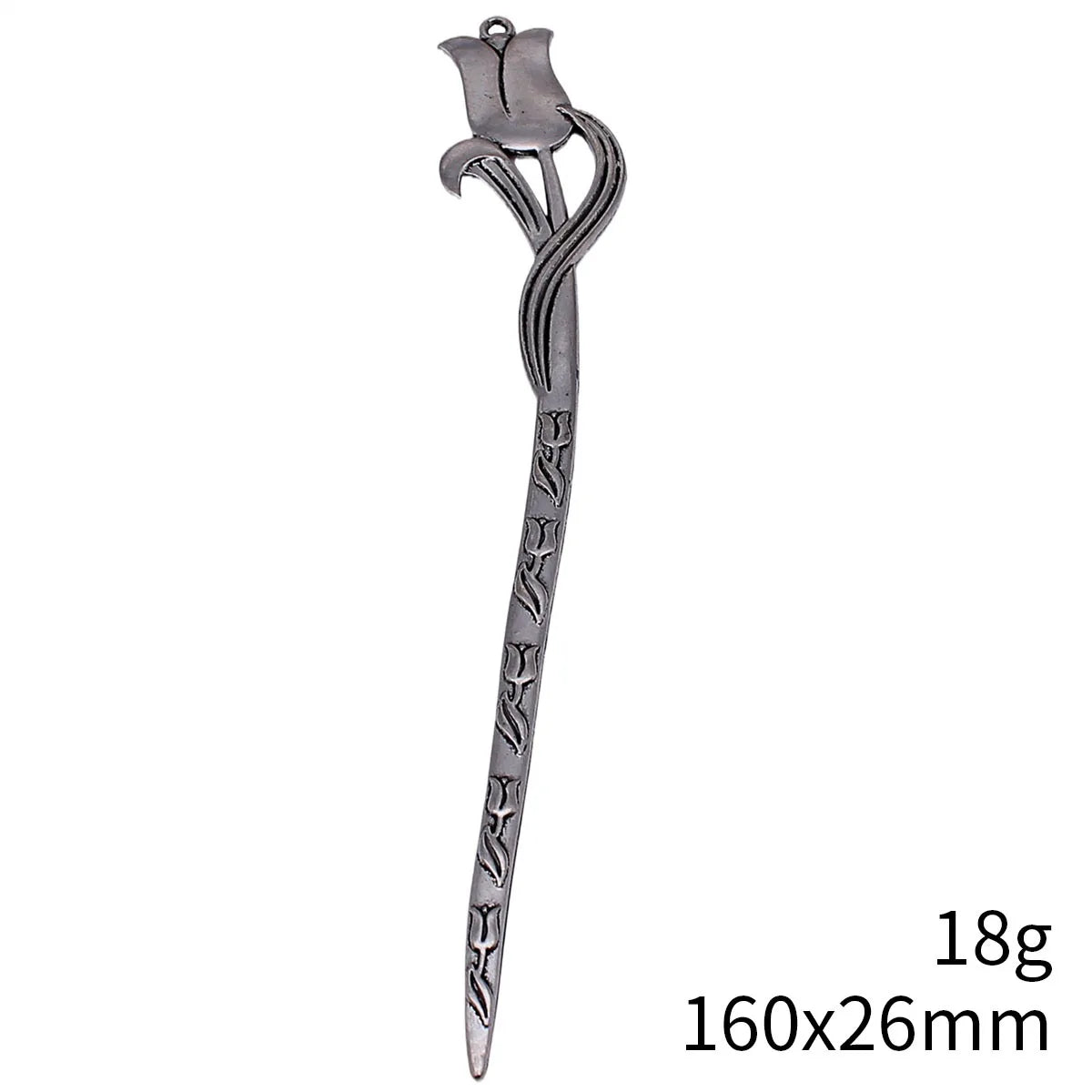 160x26mm 18g Antique Silver Zinc Alloy Flower Tulip Bookmark Jewelry Finding for DIY Book Charm Gifts
