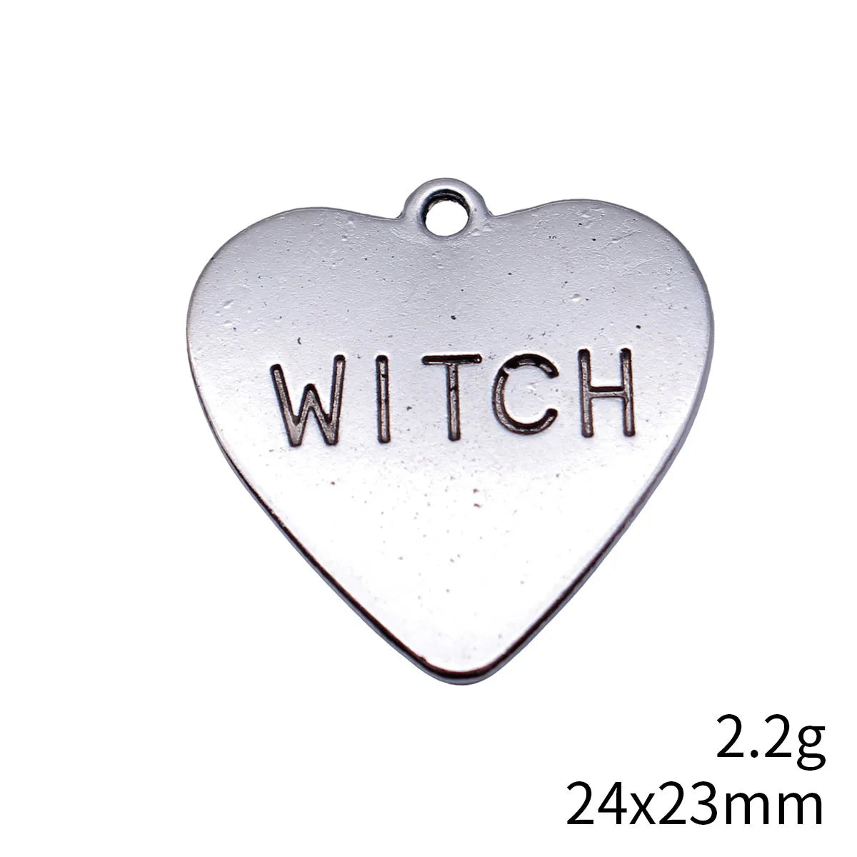 24x23mm 2.2g Antique Silver Zinc Alloy WITCH Heart Tag Charm Pendant for DIY Necklace Jewelry Making