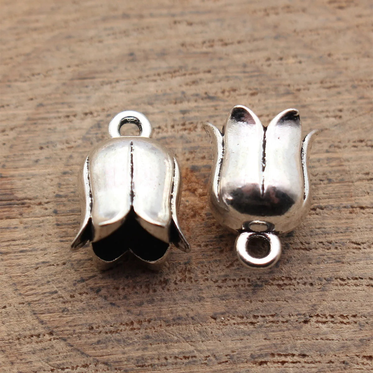 13x9.9x9mm 1.6g Antique Silver Zinc Alloy Flower Tassel Cap End Findings for DIY Pendant Jewelry Making