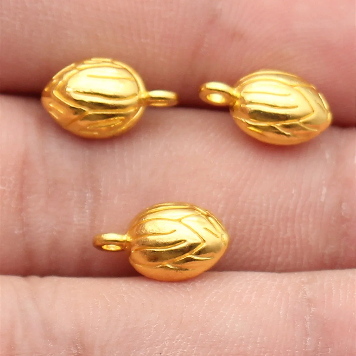 12x7.5x5.8mm 1.3g Bright Gold Zinc Alloy Lotus Bud Charm Pendant for DIY Necklace Bracelet Jewelry Making