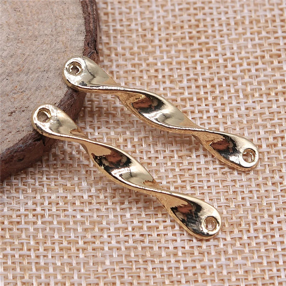5x37mm 1.8g KC Gold Plated Zinc Alloy Geometric Connector Charm for DIY Necklace Jewelry Making