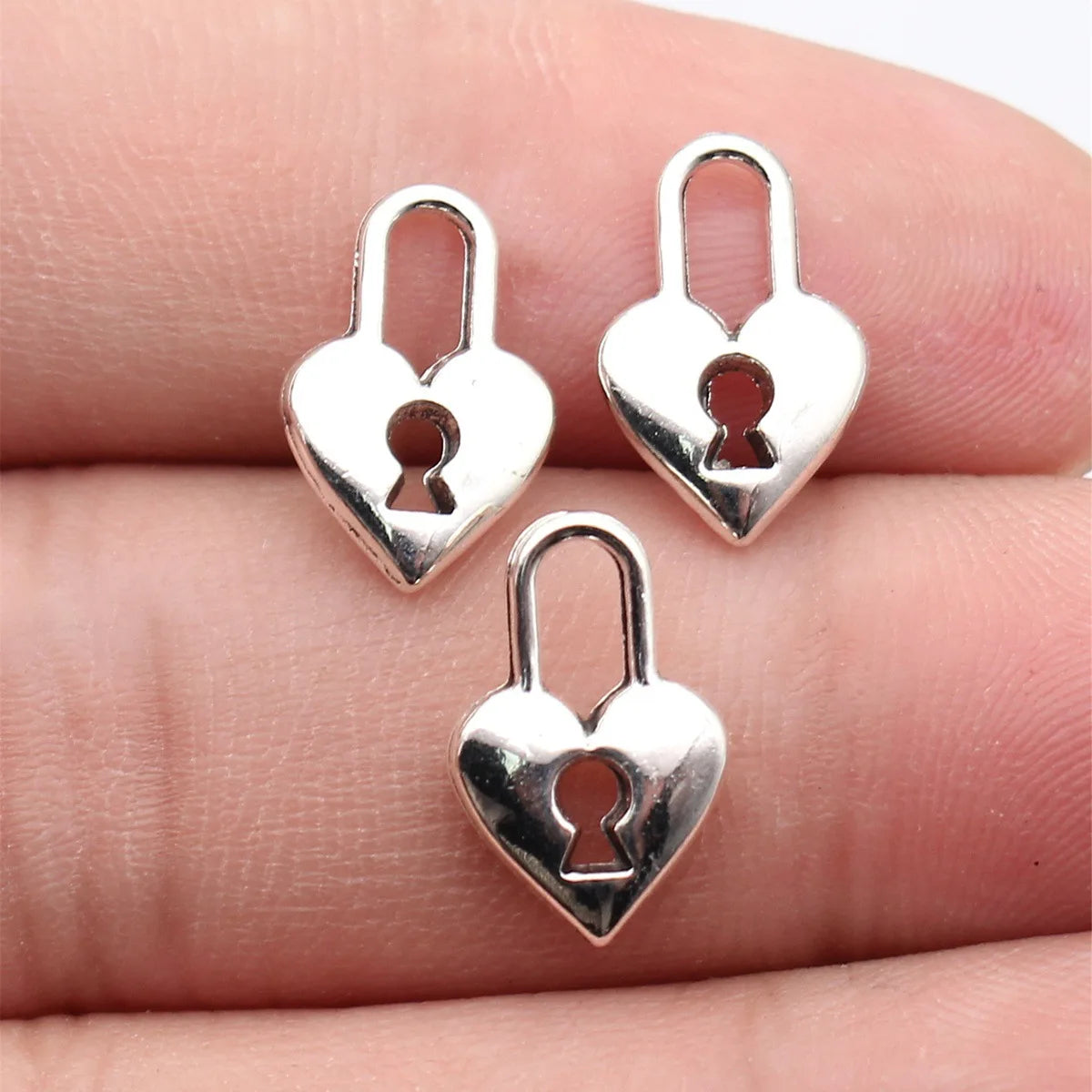 15x9.9mm 0.82g Antique Silver Zinc Alloy Heart Lock Charm Pendant for DIY Necklace Bracelet Jewelry Making