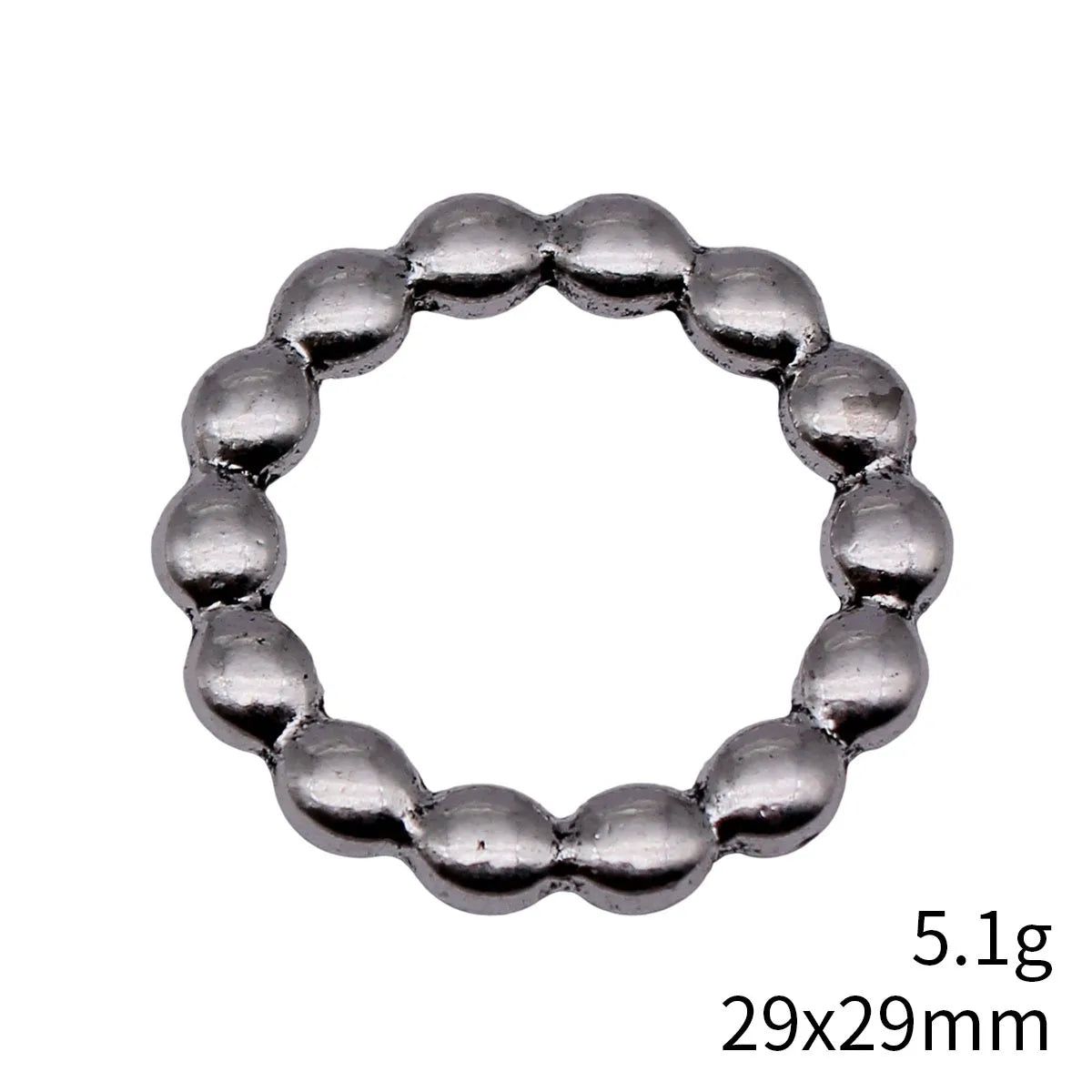 29x29mm 5.1g Antique Silver Zinc Alloy Beaded Round Ring Connector Charm for DIY Necklace Bracelet Making